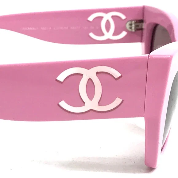 Chanel Sunglasses 5527-A c.1776/53 Polished Pink Asian Fit Frames w/ Gray Lenses - Picture 5 of 13